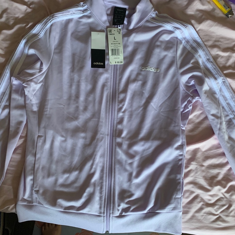 Womens Adidas Track Jacket— Lavender— SIZE LARGE